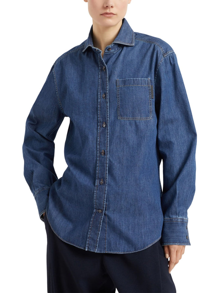 Denim shirt with Monili detail