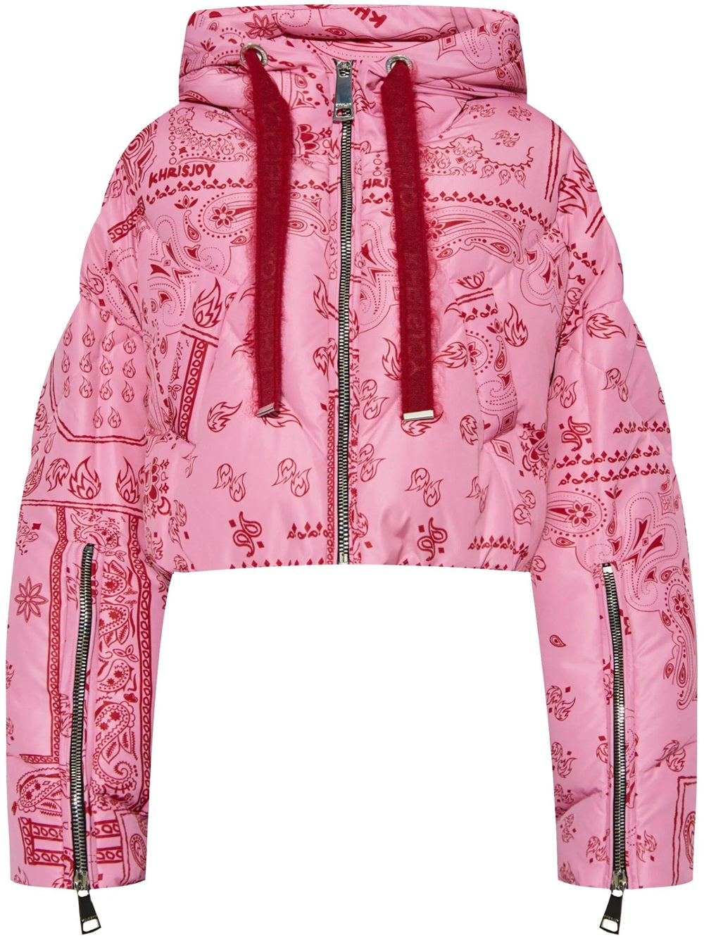 Down jacket with paisley print