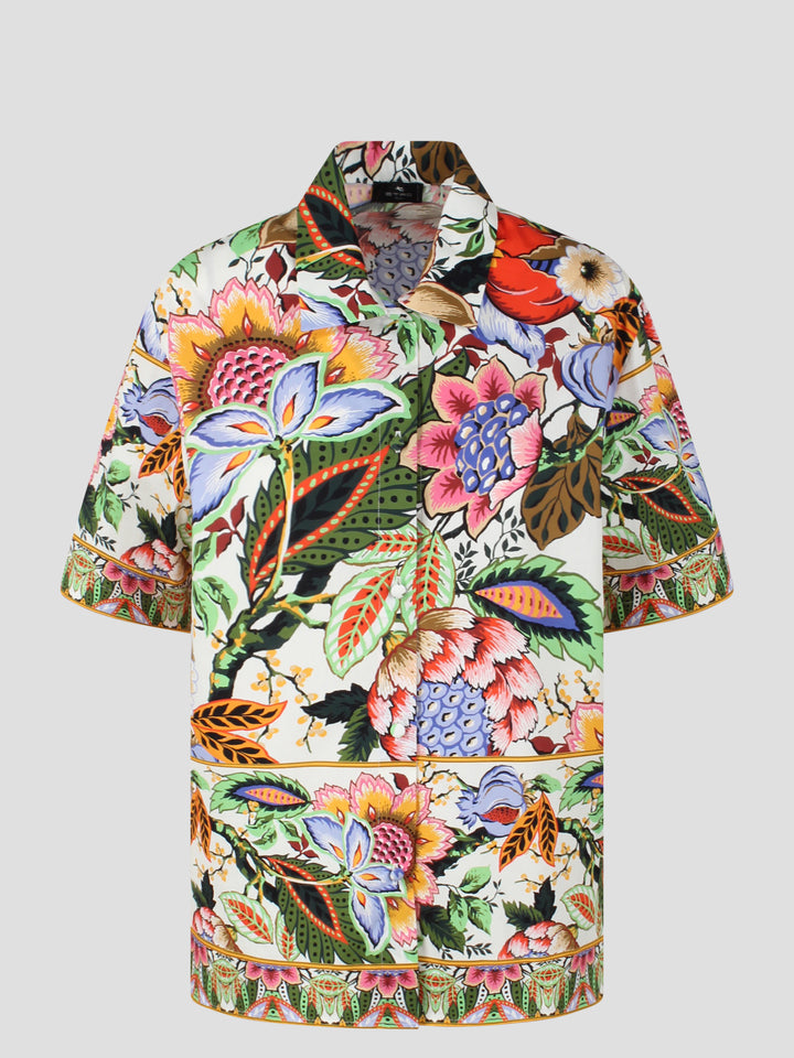 Bouquet print cotton shirt