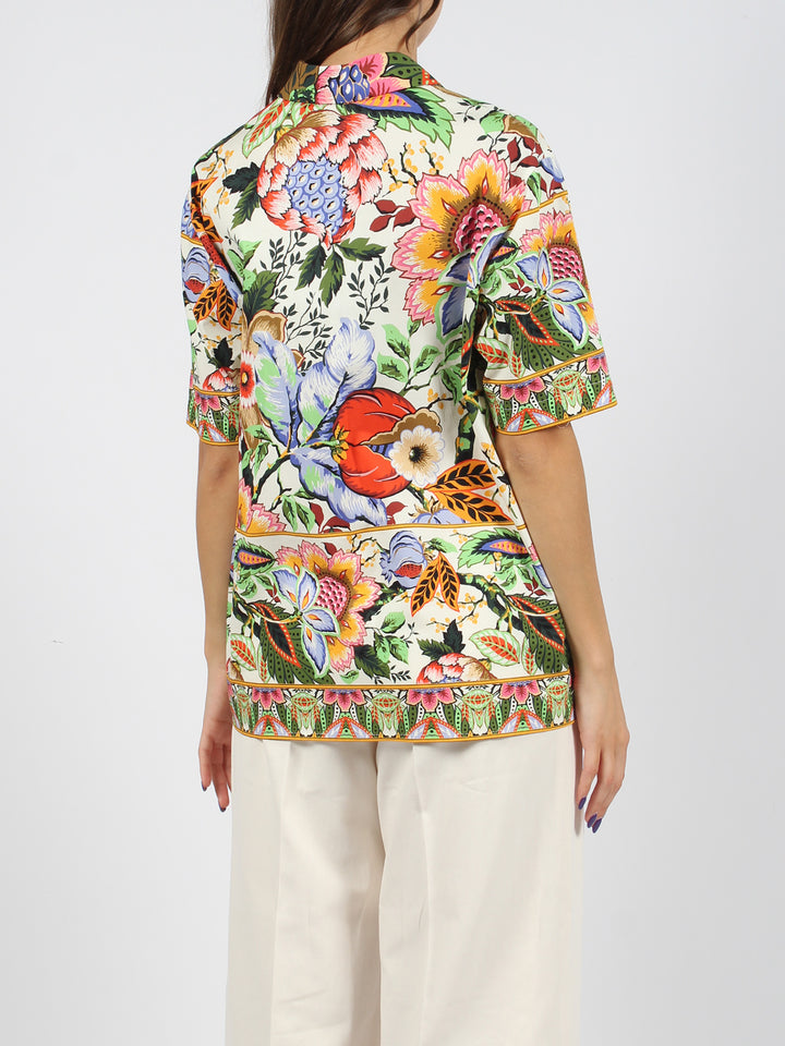 Bouquet print cotton shirt