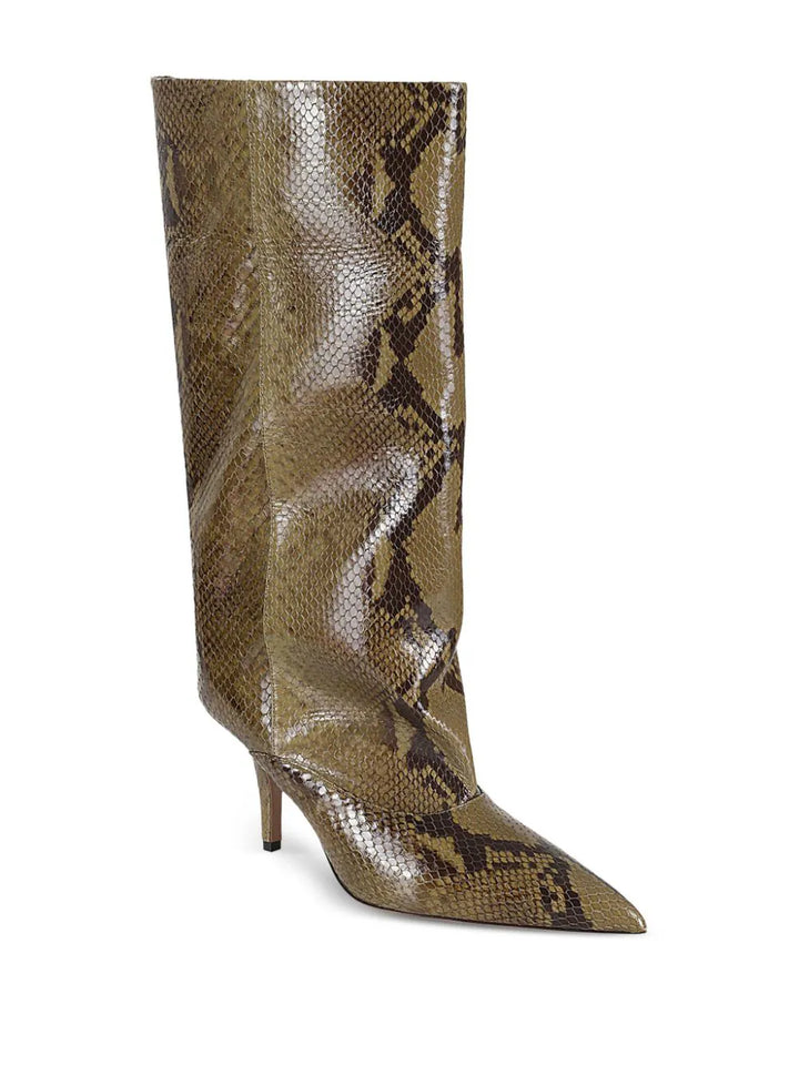 Boots with snake effect