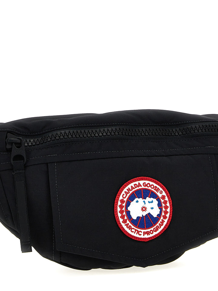 Logo Patch Fanny Pack Crossbody Bags Black