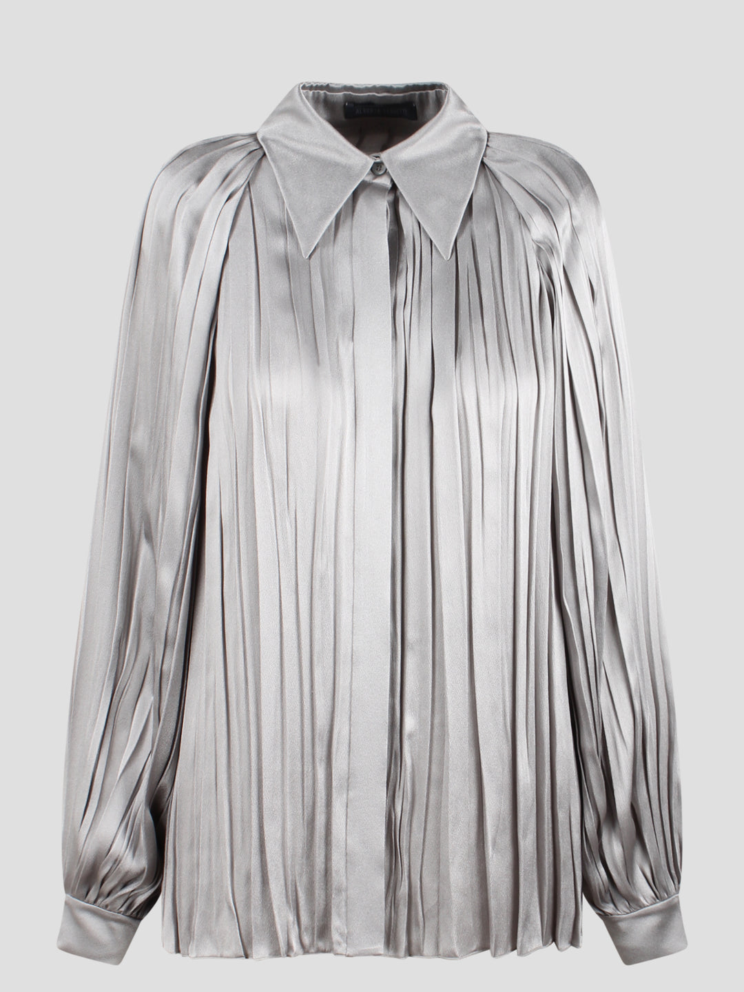 Satin pleated shirt