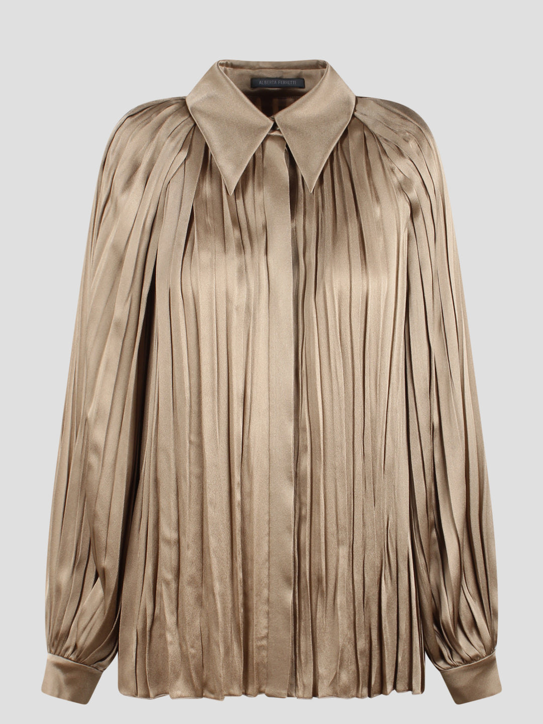 Satin pleated shirt