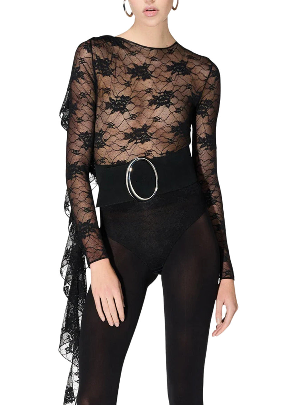 Lace volant sleeves body