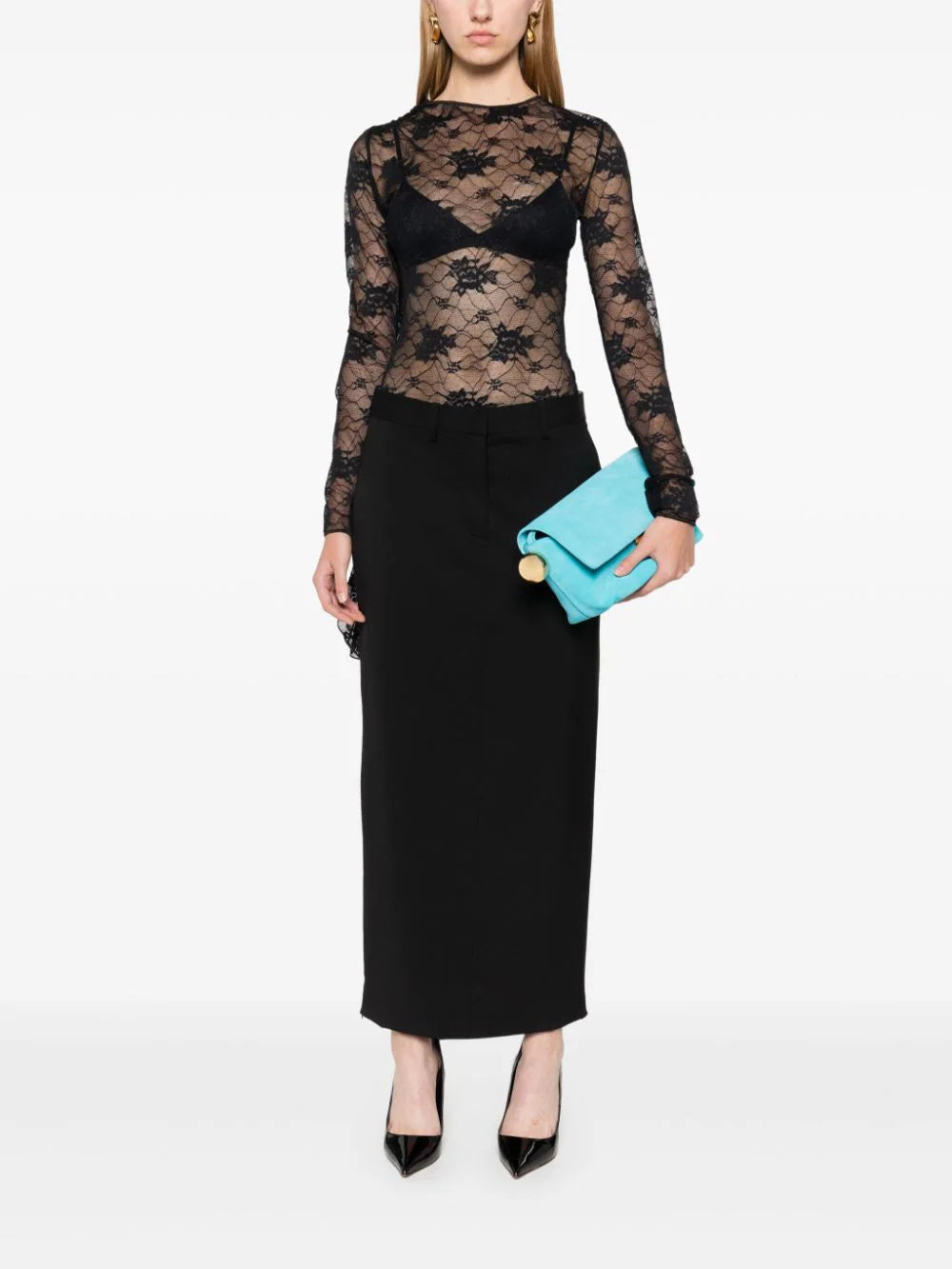 Lace volant sleeves body