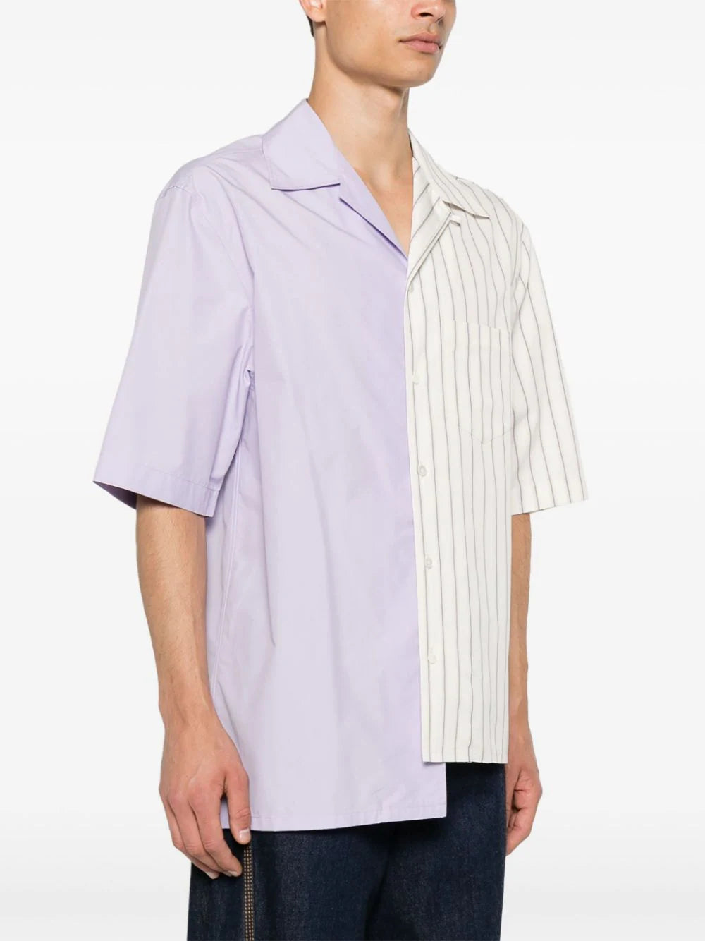 Striped asymmetric shirt