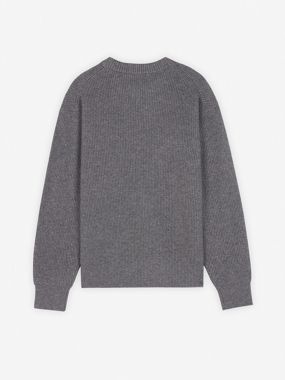 Fox-patch ribbed-knit jumper