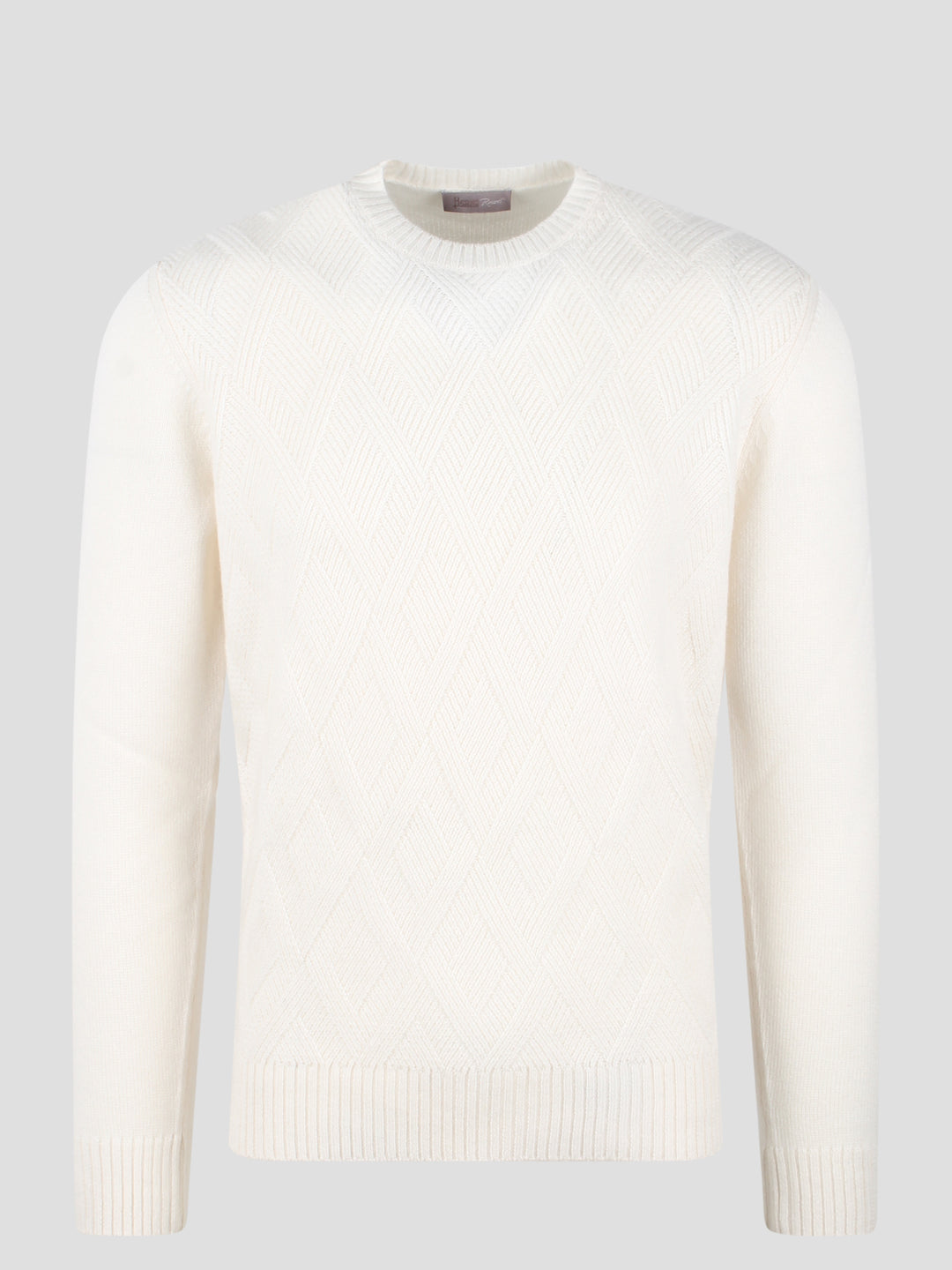 Herringbone plain cashmere resort sweater