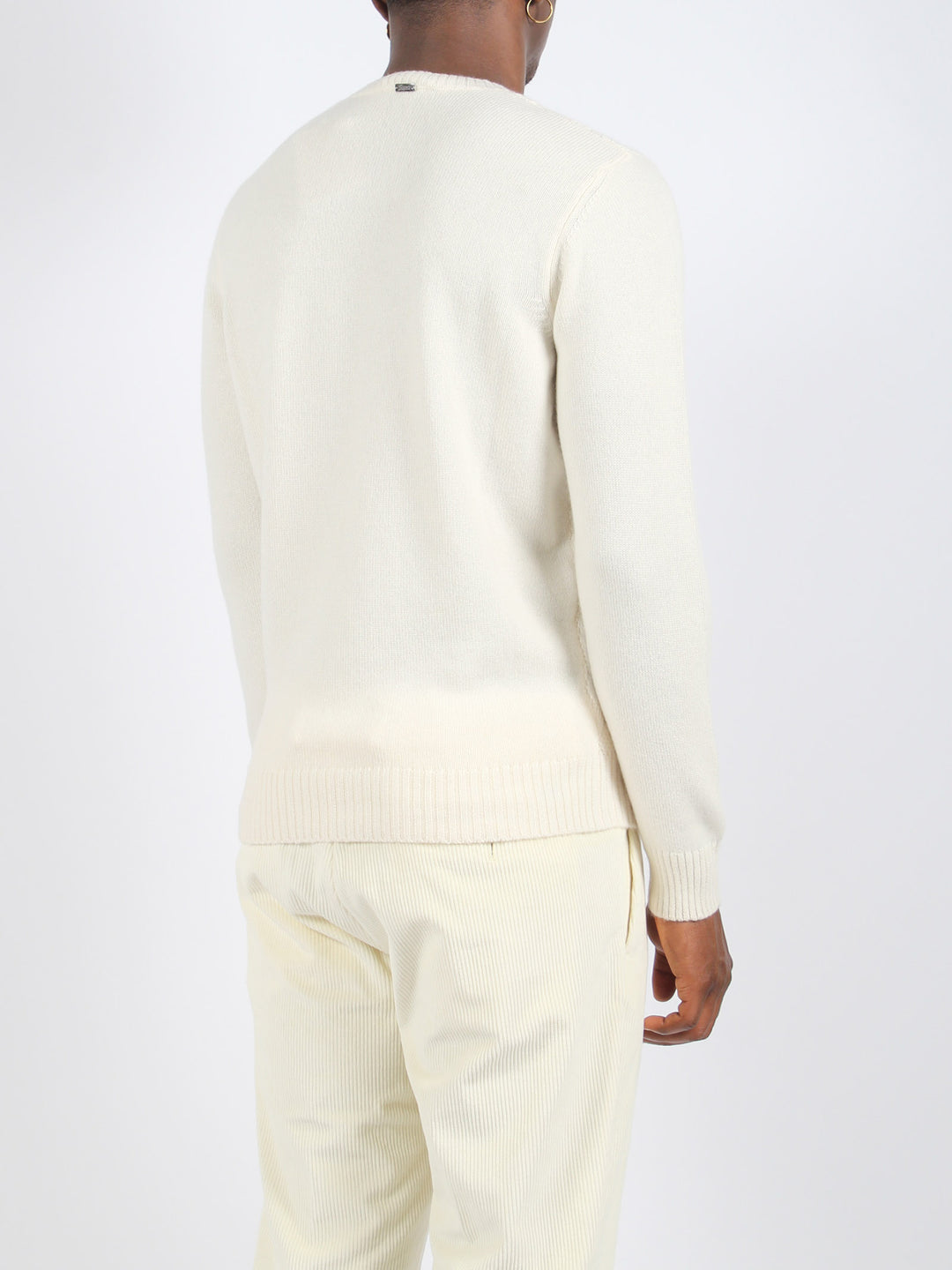 Herringbone plain cashmere resort sweater