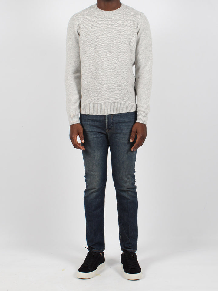 Herringbone plain cashmere resort sweater