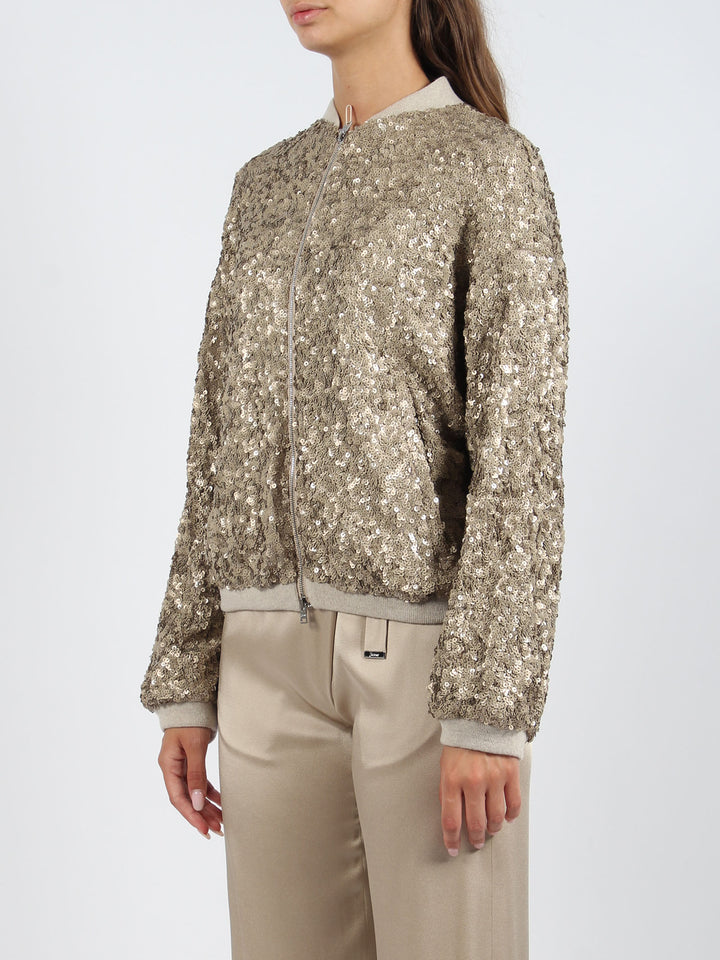 Resort shiny expression bomber jacket