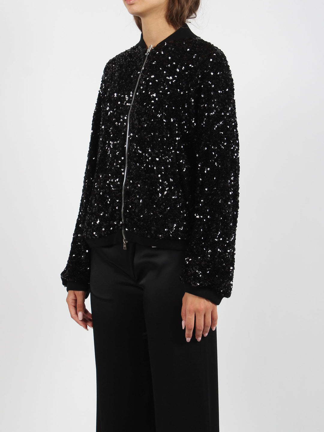 Resort shiny expression bomber jacket