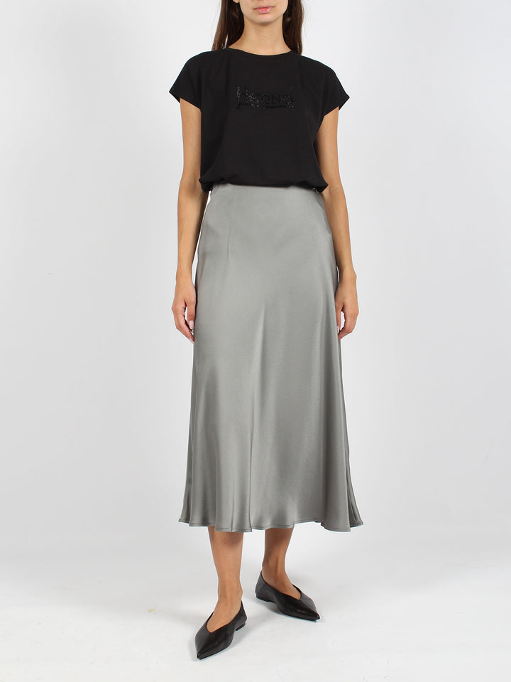 Satin fluid skirt