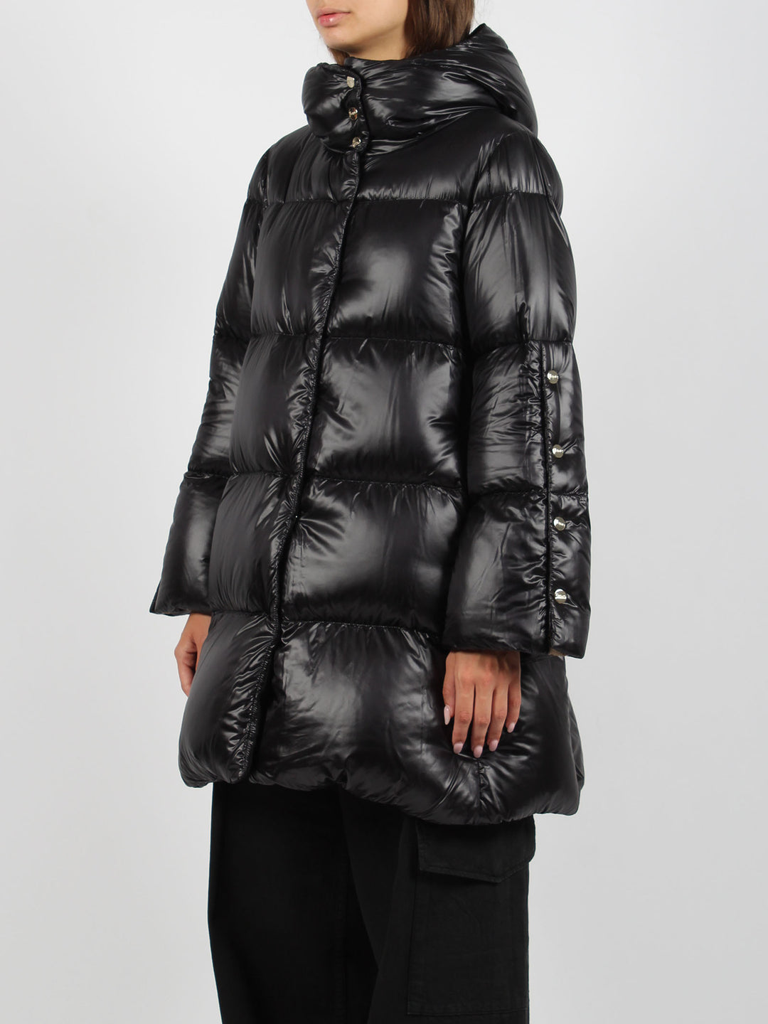 A-line midi down jacket