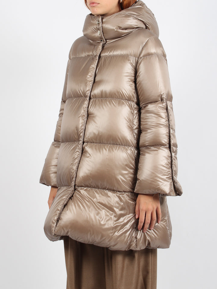 A-line midi down jacket