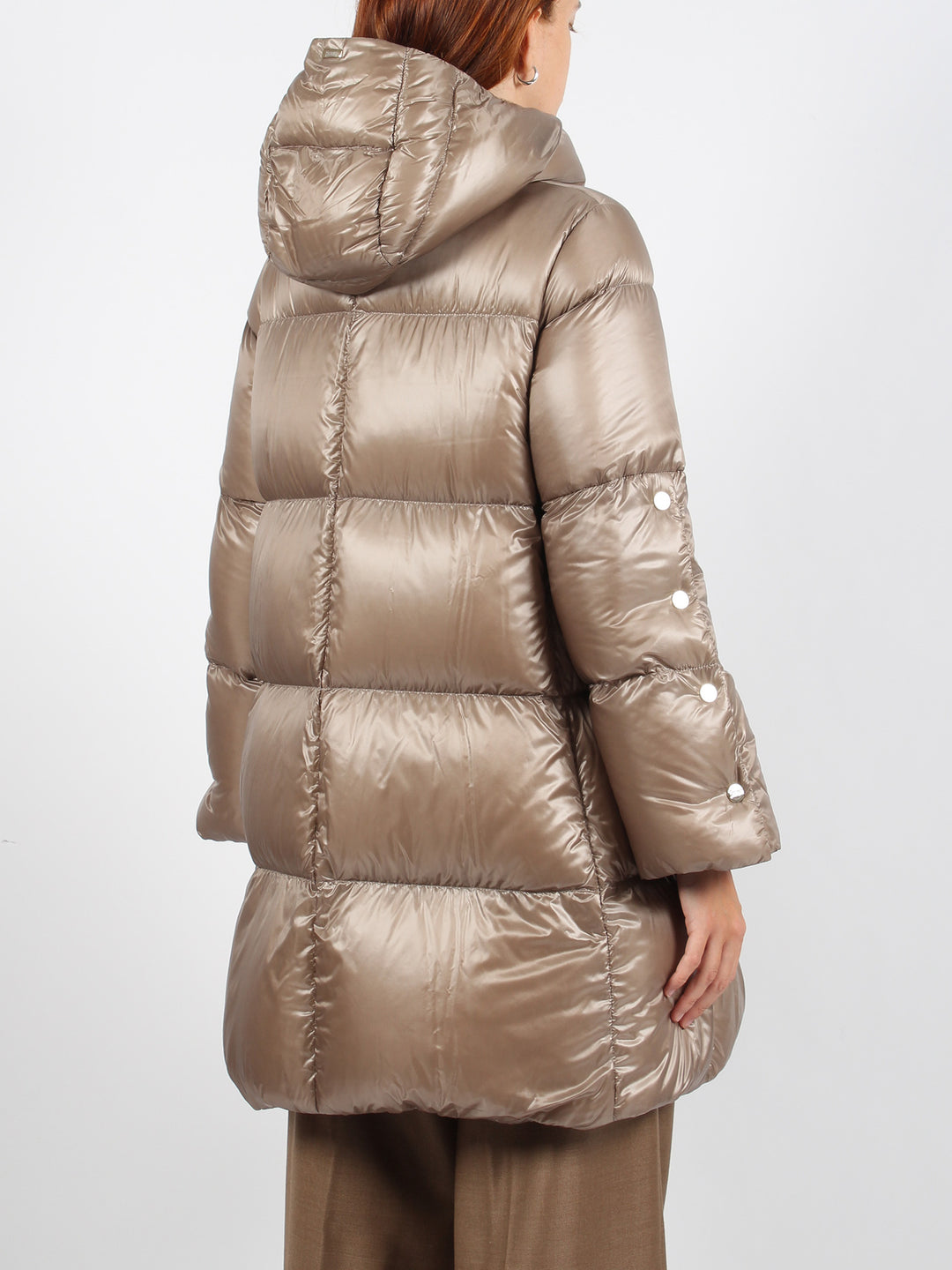 A-line midi down jacket