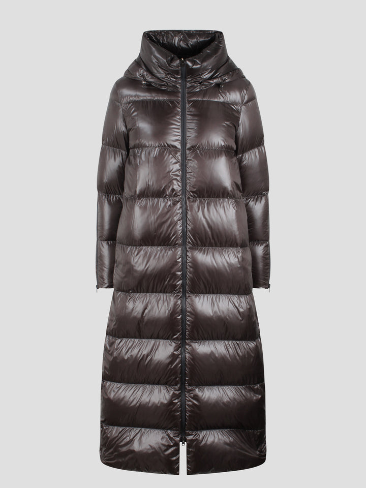 Nylon long down jacket