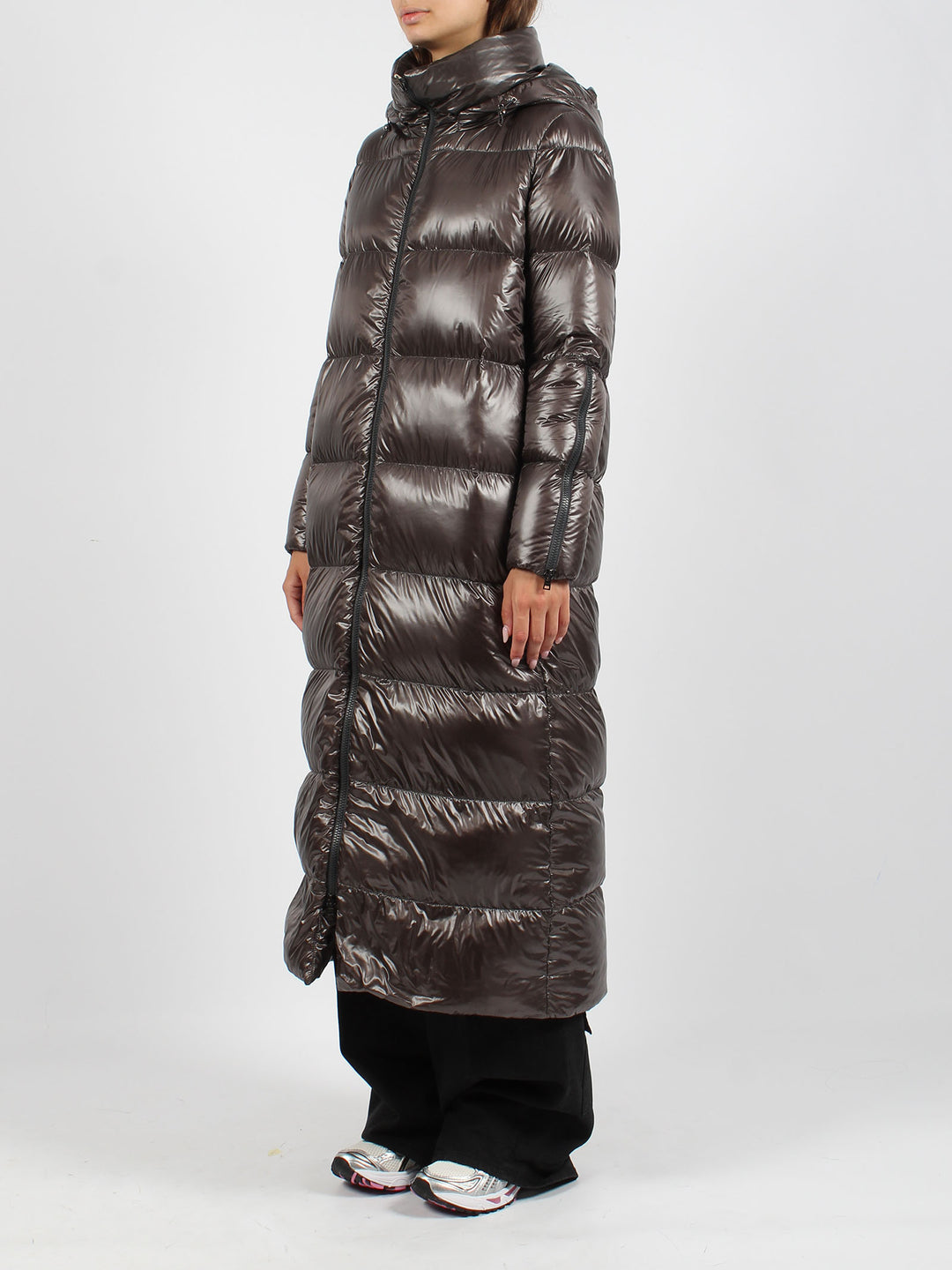 Nylon long down jacket