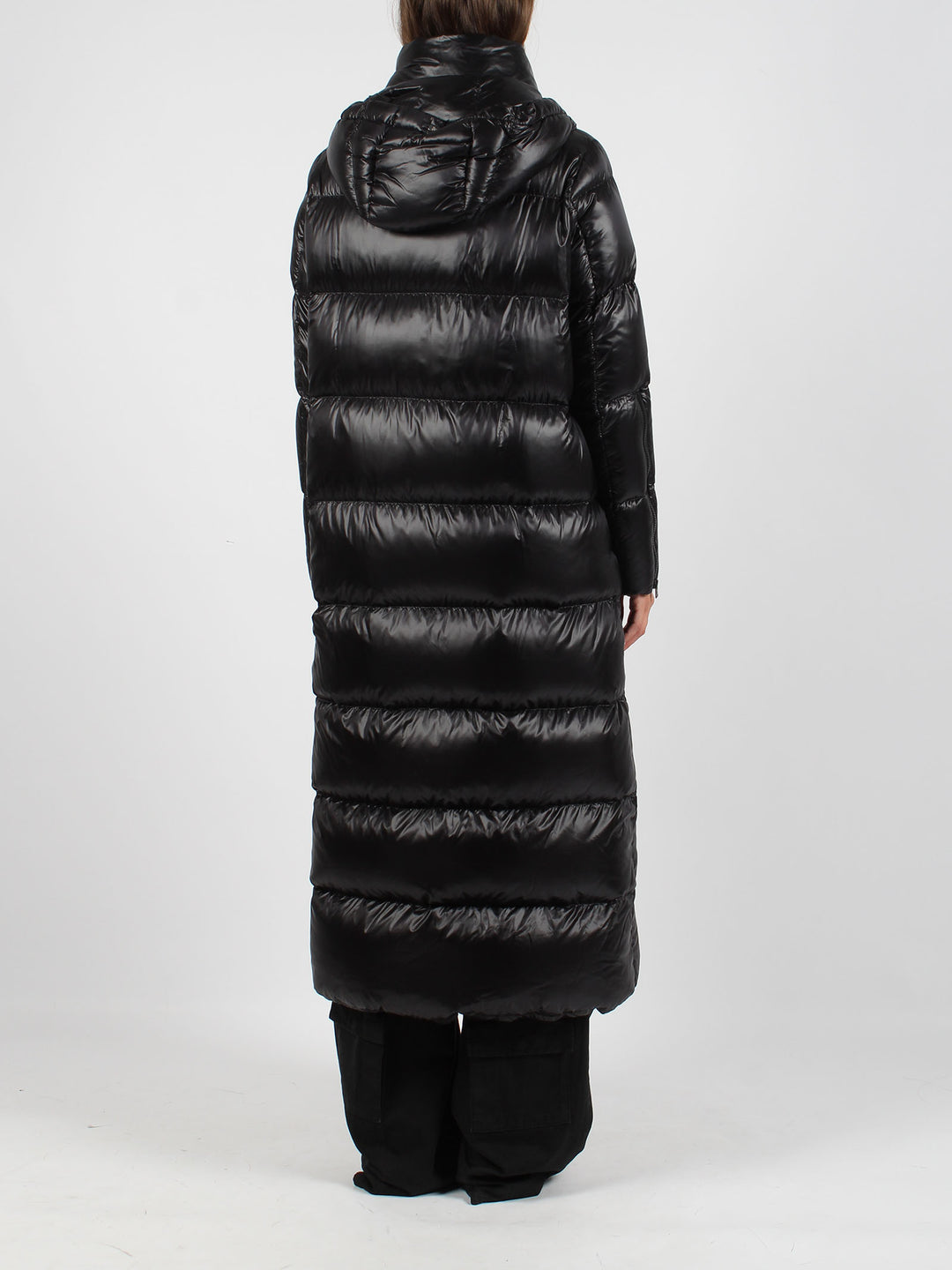 Nylon long down jacket