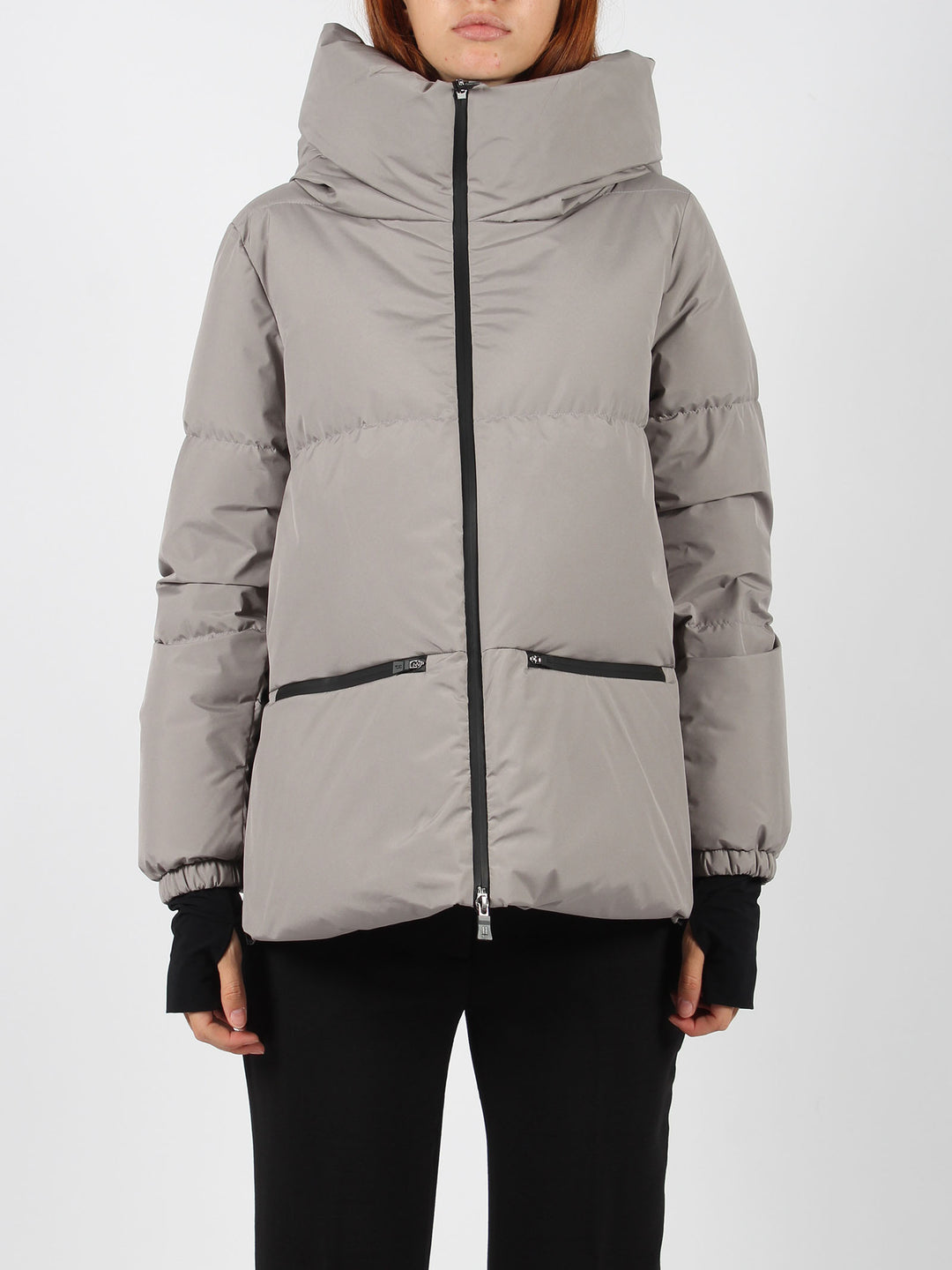 Hooded down jacket