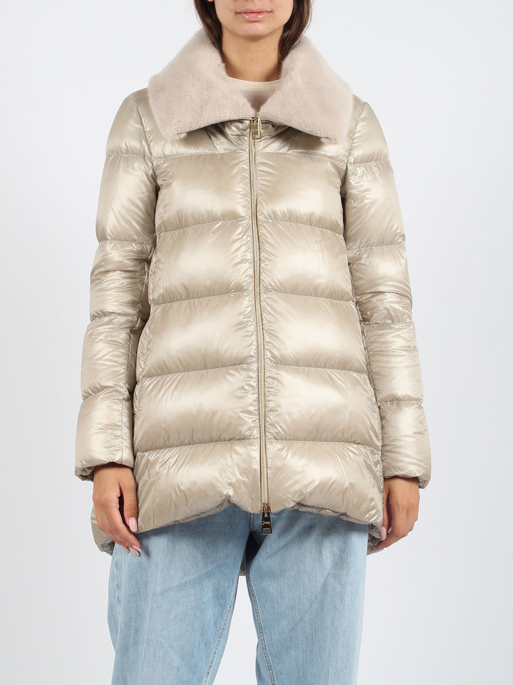 Eco-fur collar down jacket