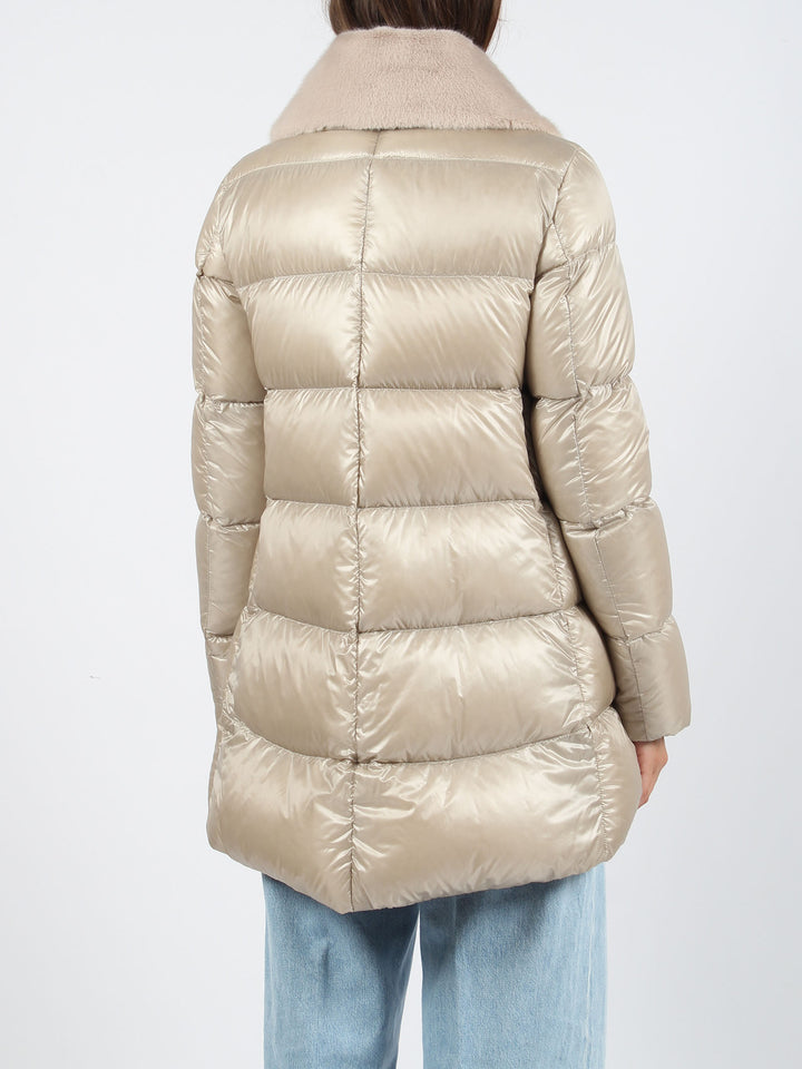 Eco-fur collar down jacket