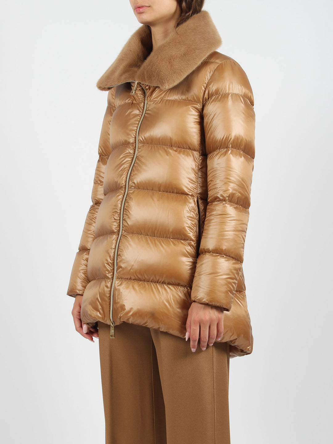 Eco-fur collar down jacket