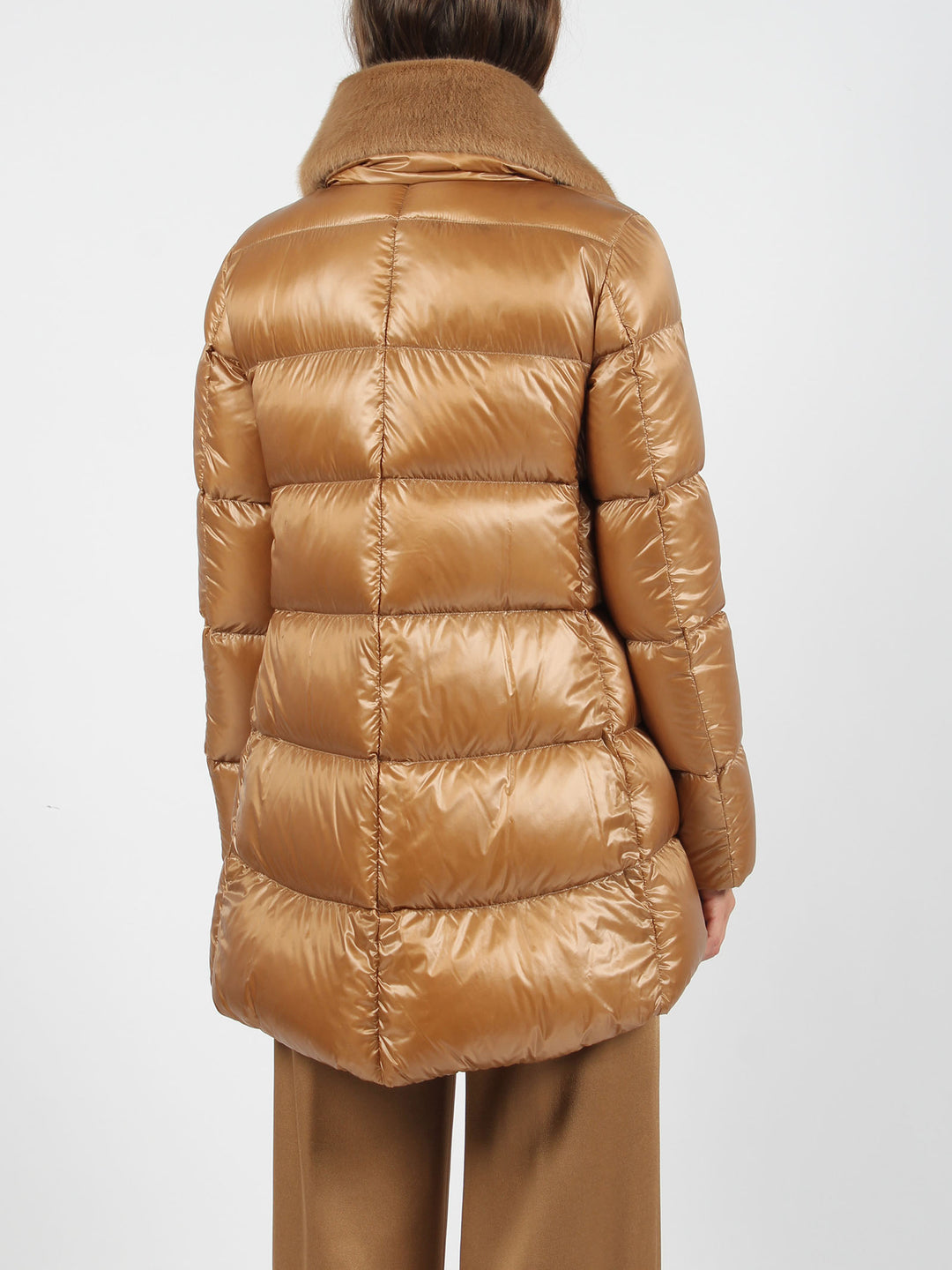 Eco-fur collar down jacket