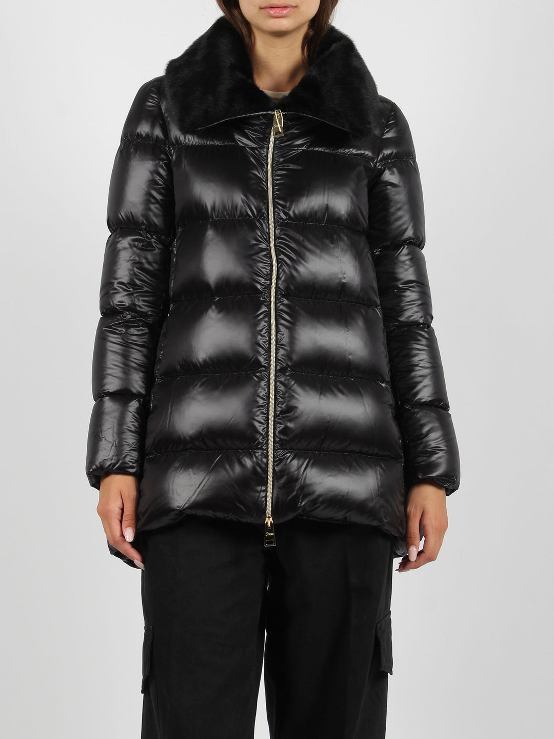 Eco-fur collar down jacket