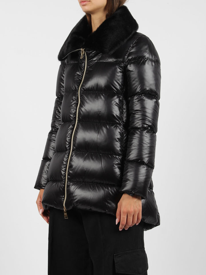 Eco-fur collar down jacket