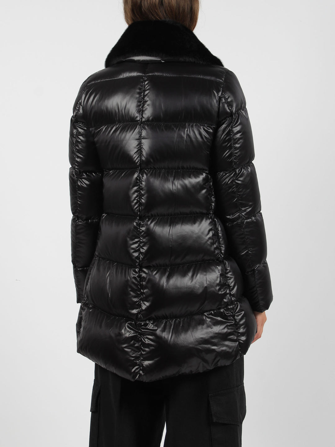 Eco-fur collar down jacket