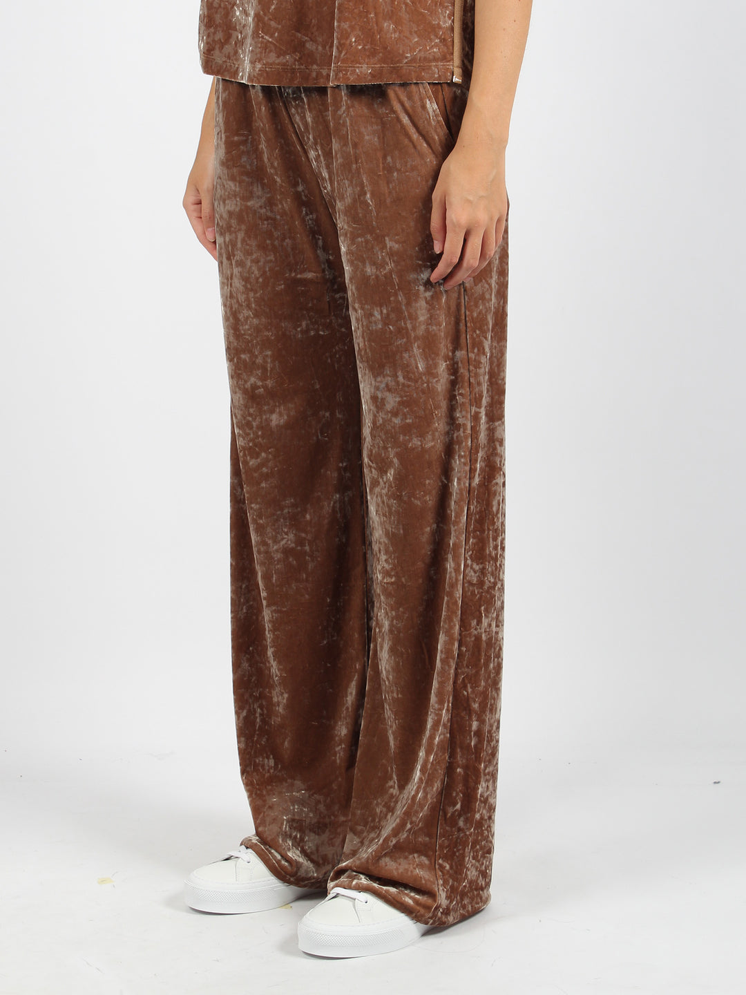 Chenille wide leg trousers