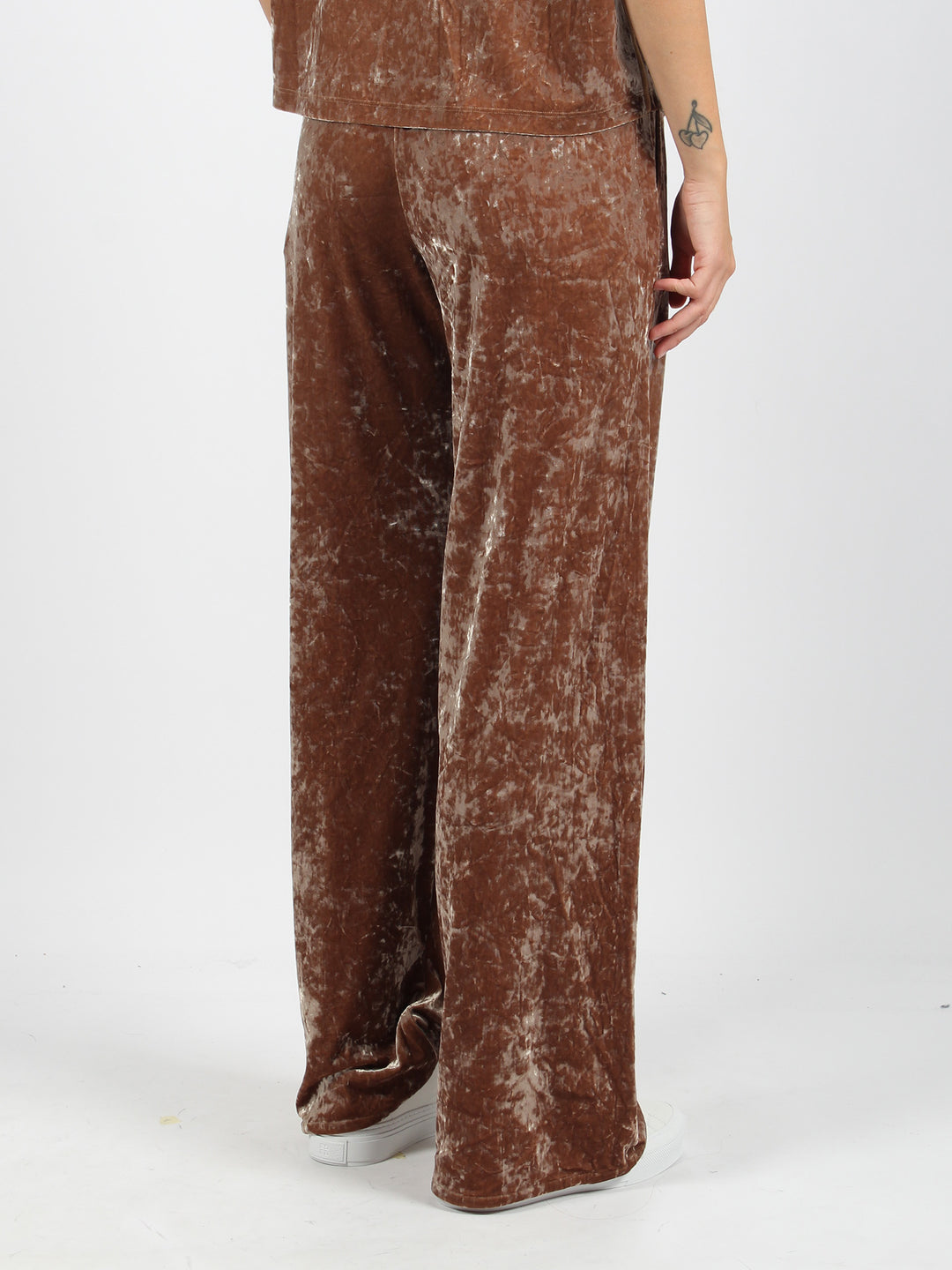 Chenille wide leg trousers