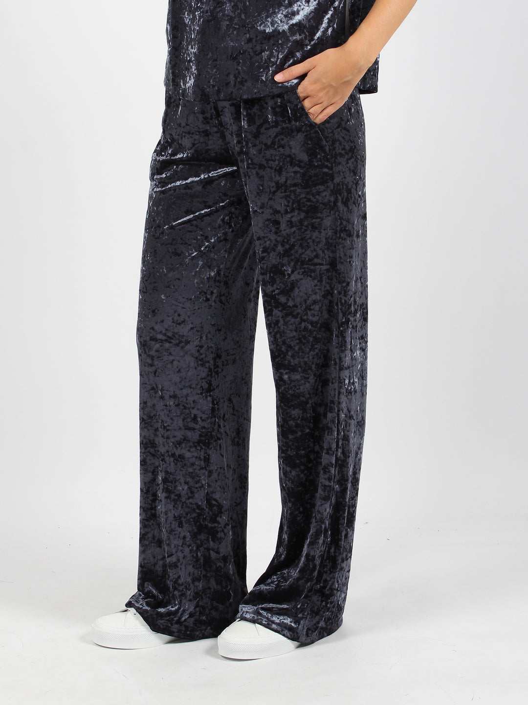 Chenille wide leg trousers