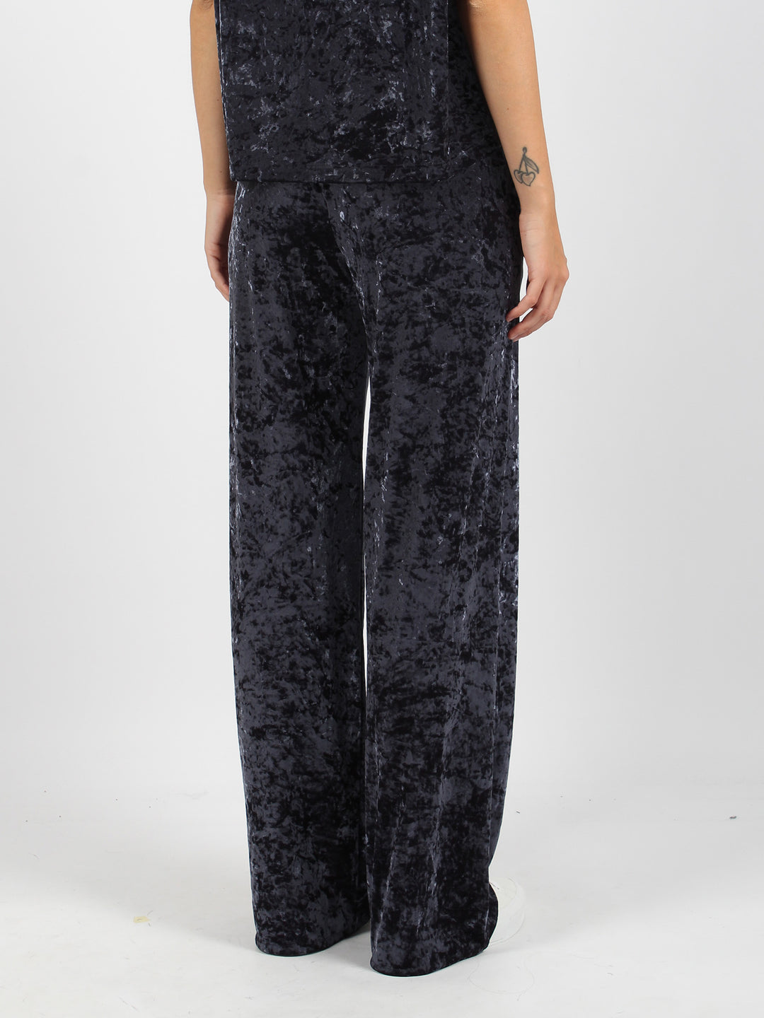 Chenille wide leg trousers