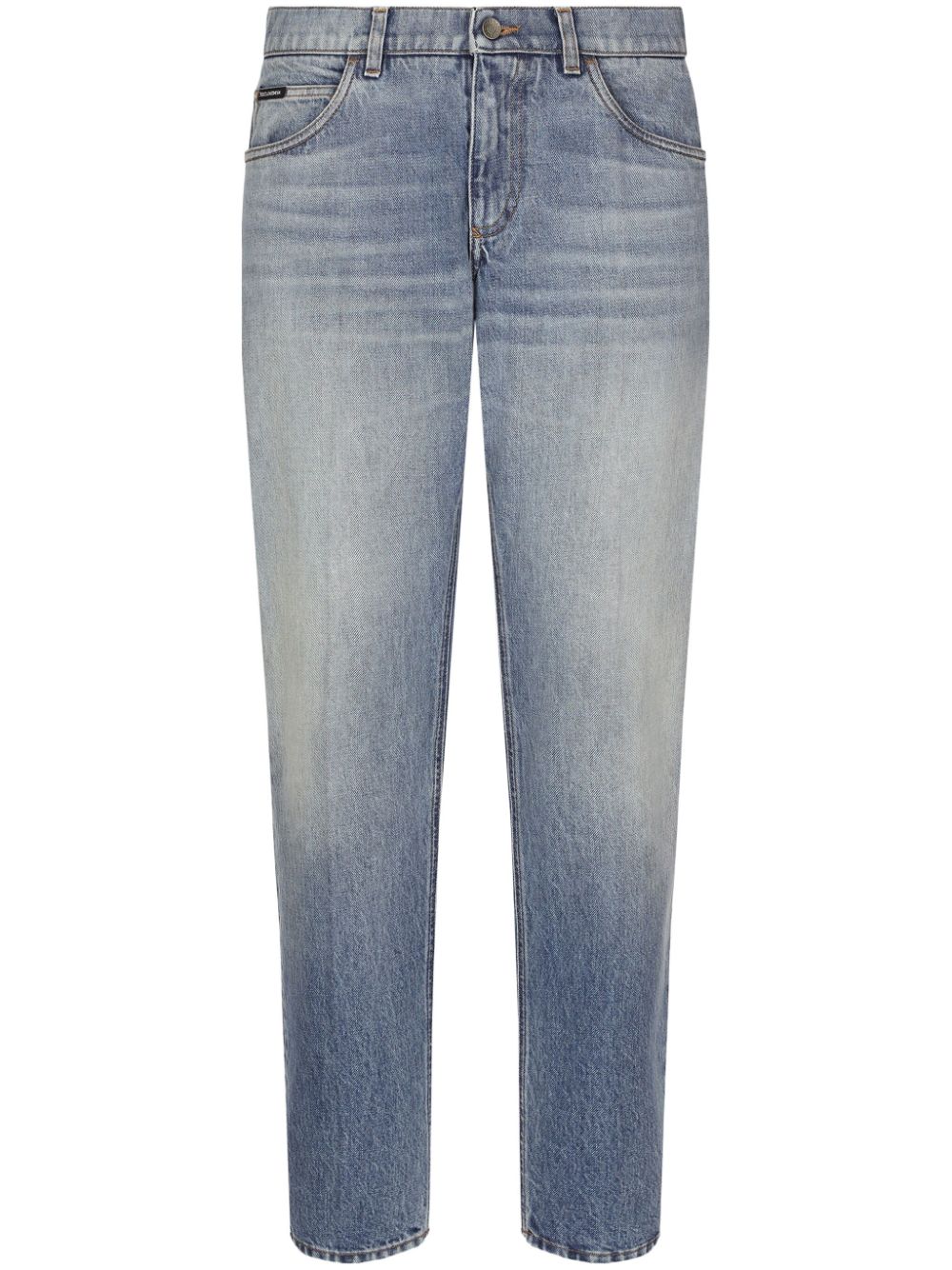 Straight leg stonewashed jeans