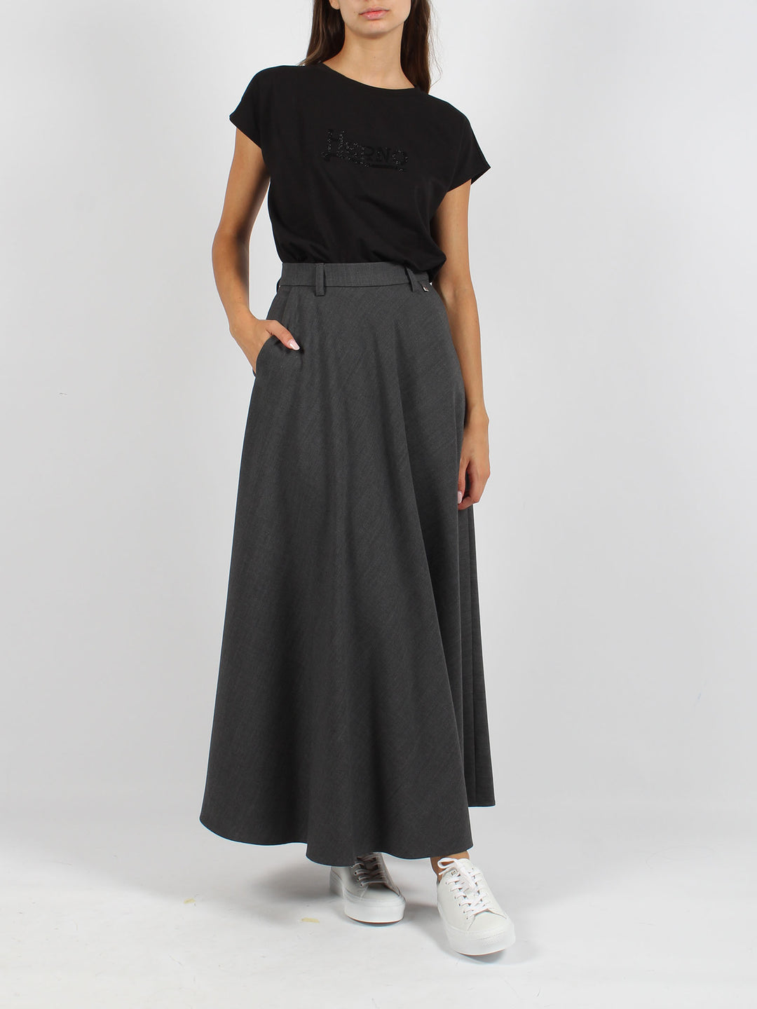 Jersey wool skirt