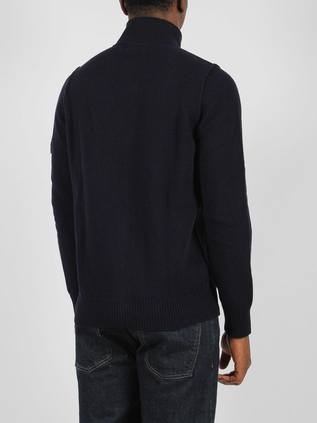 Lambswool zip knit cardigan