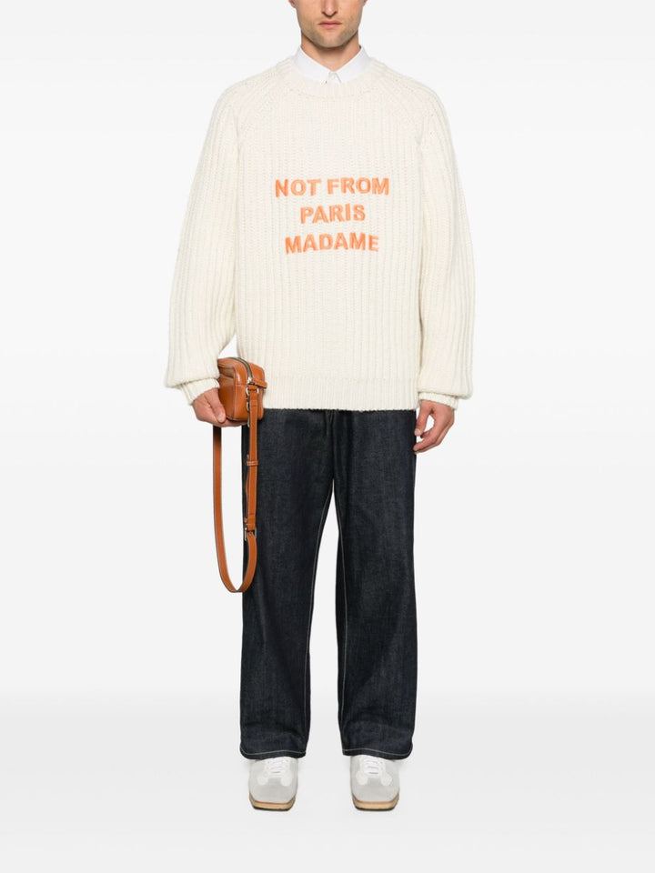 Le Maille Tressée Slogan sweater