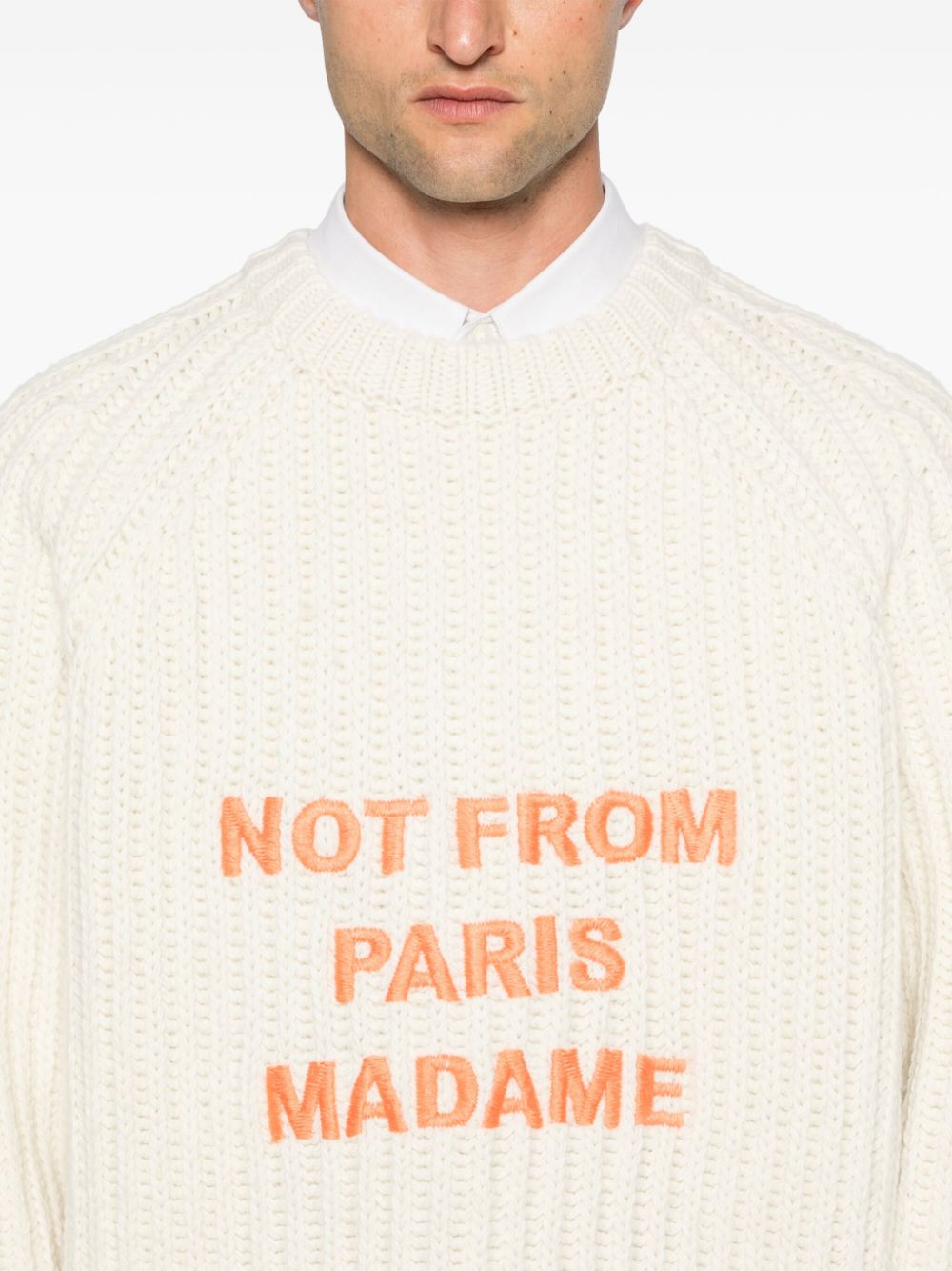 Le Maille Tressée Slogan sweater