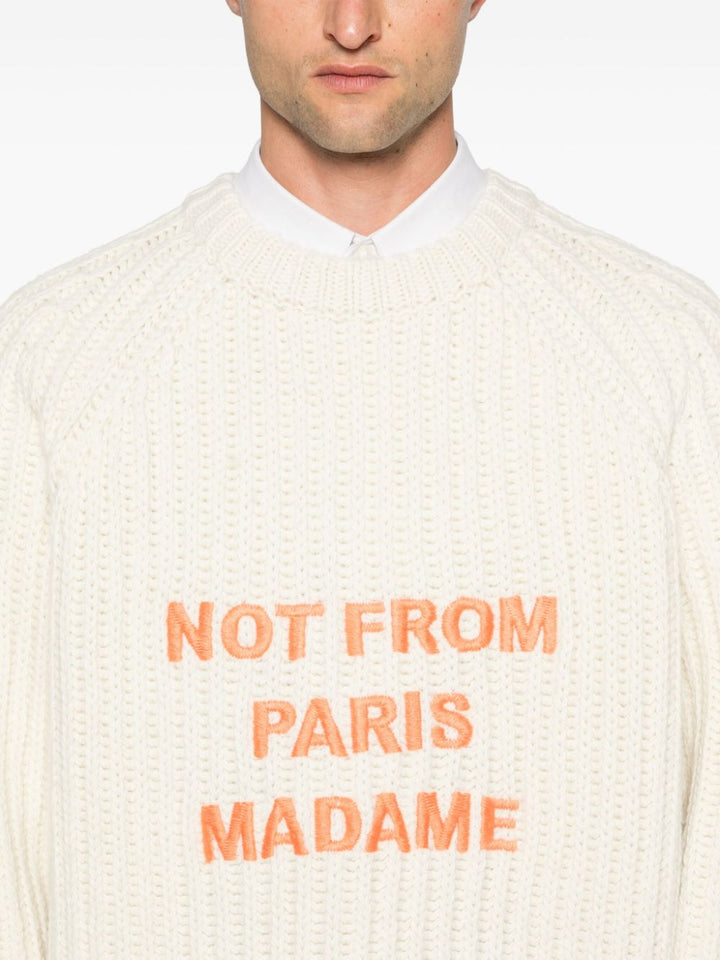 Le Maille Tressée Slogan sweater