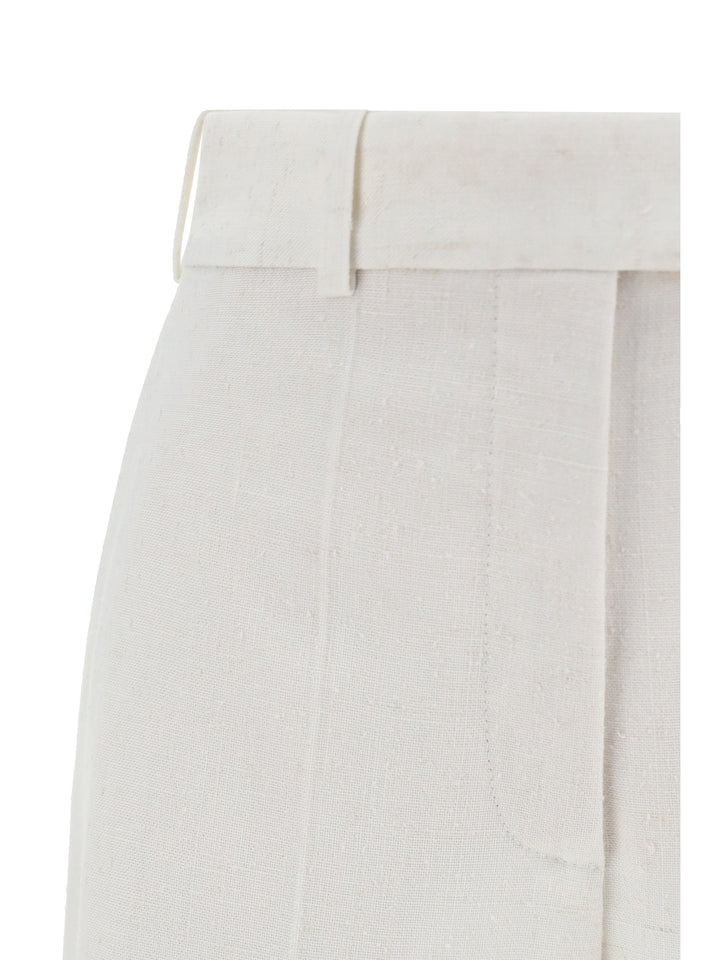 TEXTURED WINTER WHITE TROUSERS