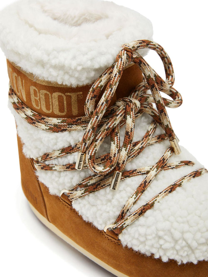 Shearling lace-up boots