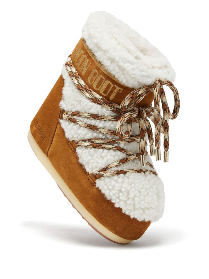 Shearling lace-up boots