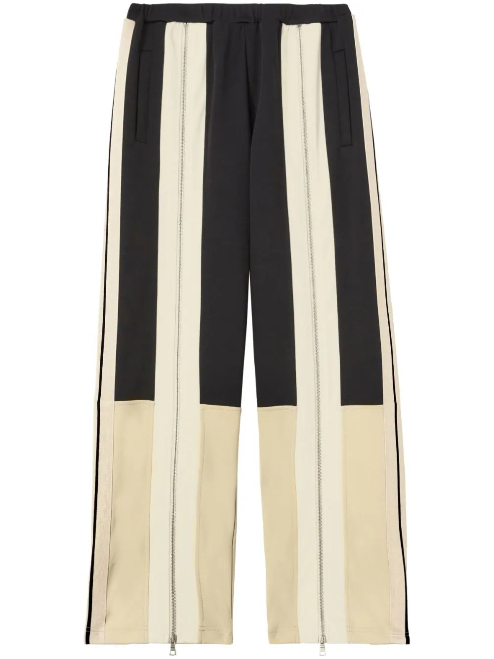 Striped trousers with zip