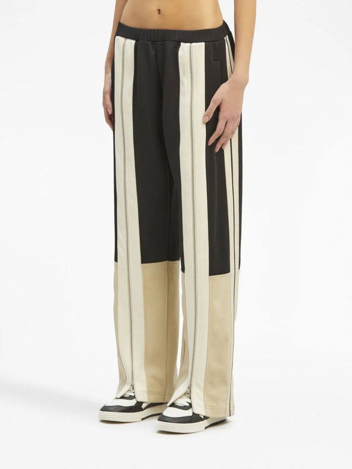 Striped trousers with zip