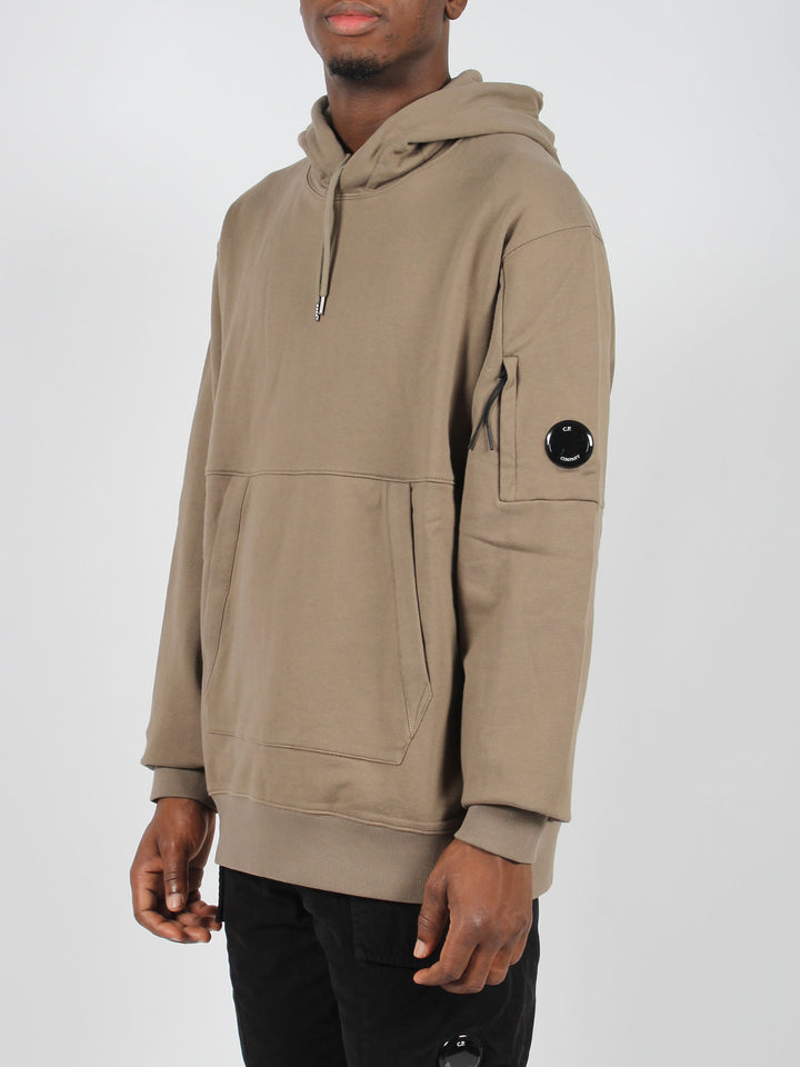 Diagonal raised fleece lens hooded sweatshirt