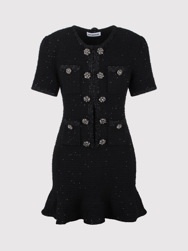 Knit buttoned mini dress