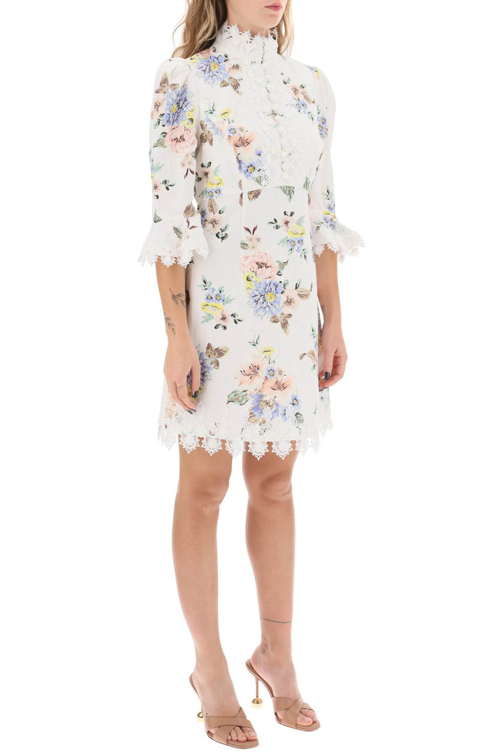 Applique Linen Mini Dress